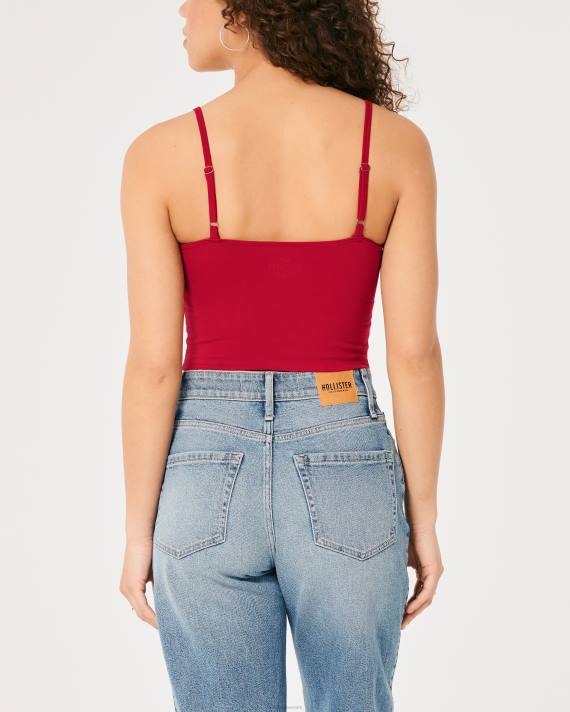 Hollister Kvinder korsettop med rynket buste 2H8Z404 toppe rød