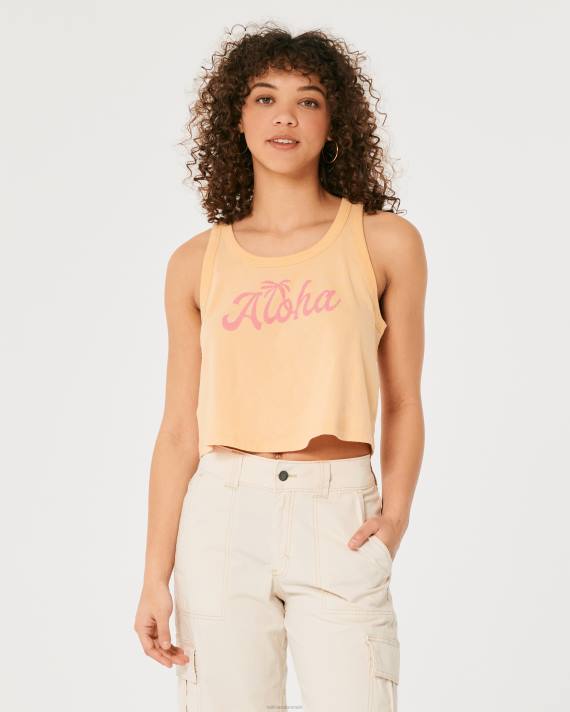 Hollister Kvinder let aloha grafisk tank 2H8Z214 toppe lys orange