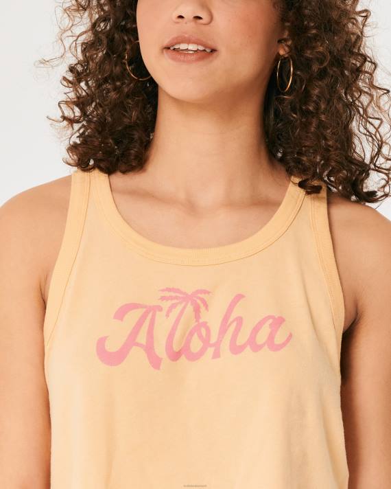 Hollister Kvinder let aloha grafisk tank 2H8Z214 toppe lys orange