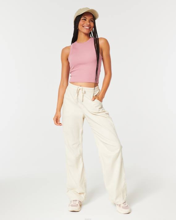 Hollister Kvinder ribbet højhalset tank 2H8Z35 toppe lyserød