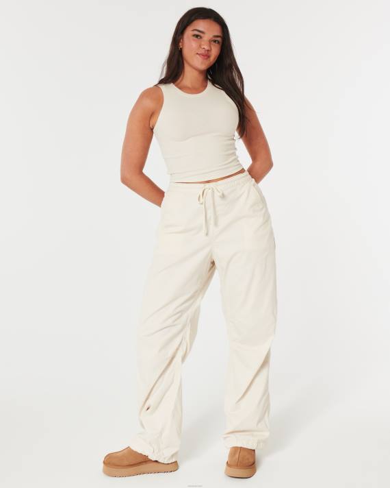 Hollister Kvinder ribbet højhalset tank 2H8Z43 toppe fløde