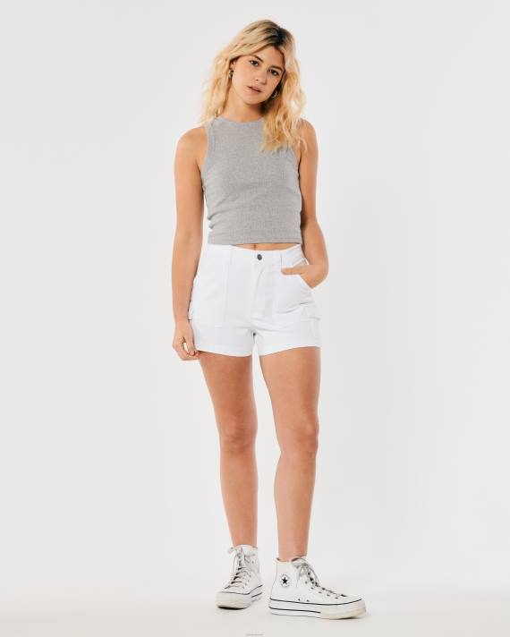 Hollister Kvinder ribbet højhalset tank 2H8Z91 toppe gråmeleret