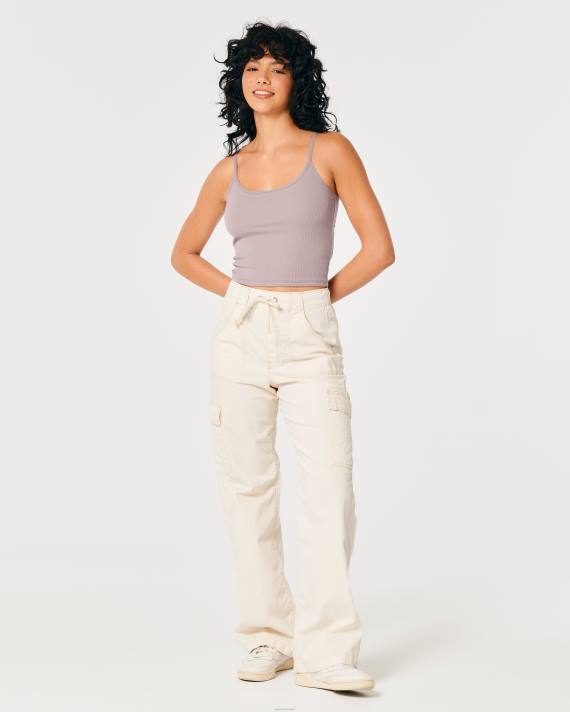 Hollister Kvinder ribbet scoop cami 2H8Z227 toppe lilla grå