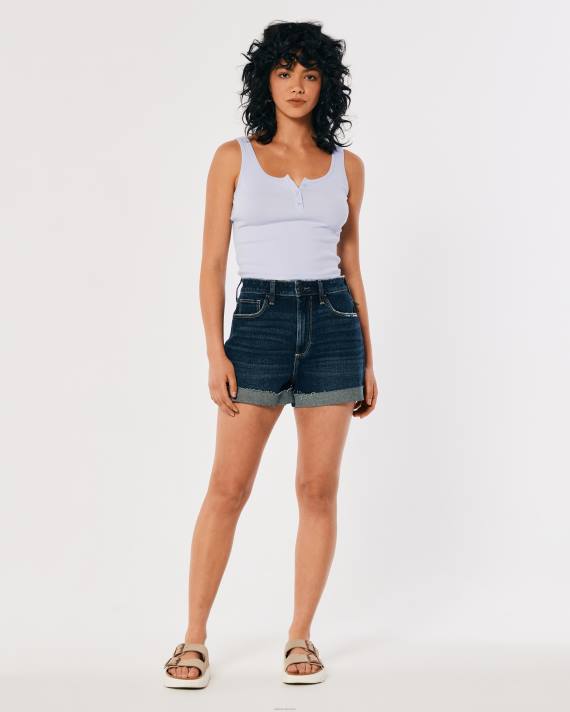 Hollister Kvinder ribbet scoop henley tank 2H8Z255 toppe lyseblå