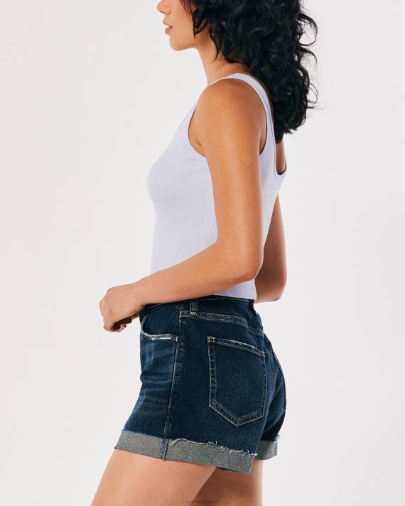 Hollister Kvinder ribbet scoop henley tank 2H8Z255 toppe lyseblå