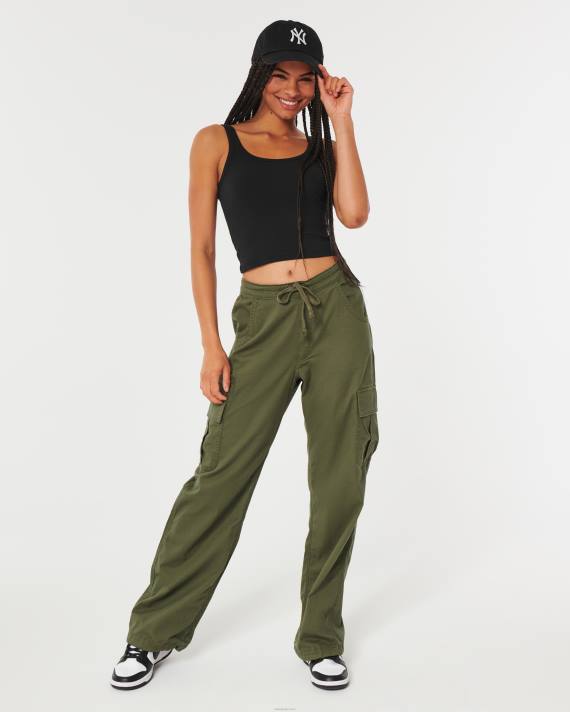 Hollister Kvinder ribbet scoop tank 2H8Z328 toppe sort