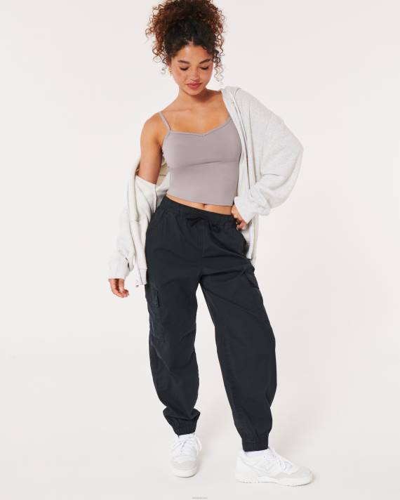 Hollister Kvinder sømløs stof portræt halsudskæring cami 2H8Z382 toppe lilla grå