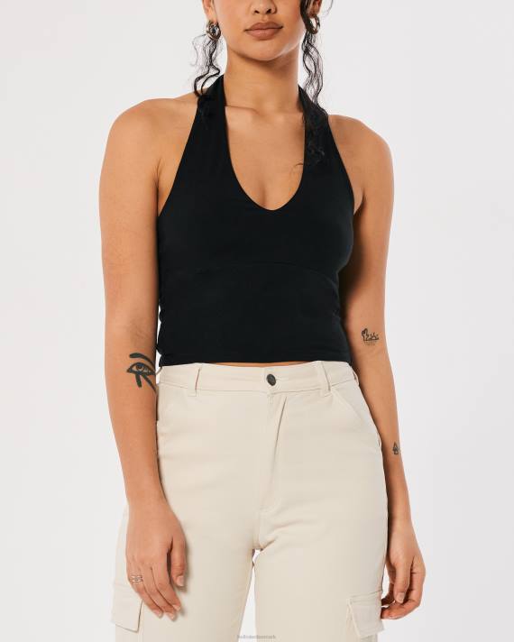 Hollister Kvinder v-hals grime top 2H8Z129 toppe sort