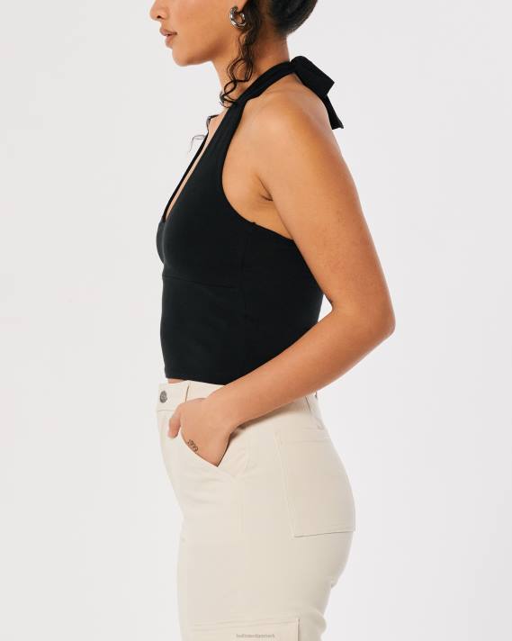 Hollister Kvinder v-hals grime top 2H8Z129 toppe sort