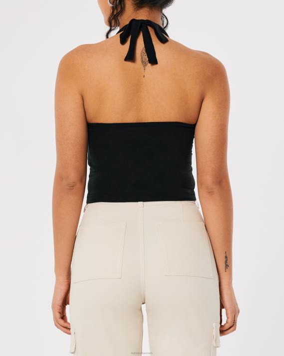 Hollister Kvinder v-hals grime top 2H8Z129 toppe sort