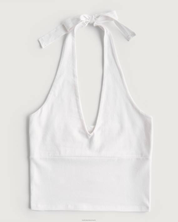 Hollister Kvinder v-hals grime top 2H8Z157 toppe hvid