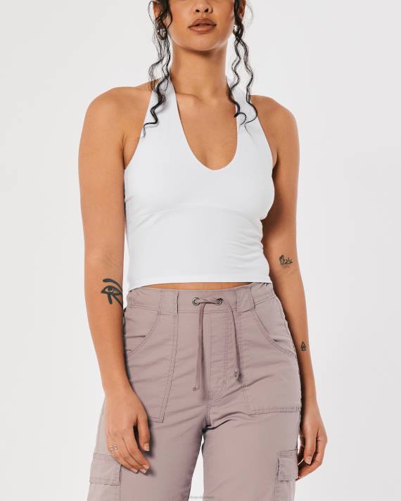 Hollister Kvinder v-hals grime top 2H8Z157 toppe hvid