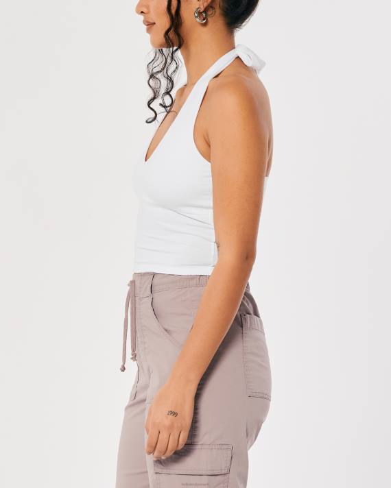 Hollister Kvinder v-hals grime top 2H8Z157 toppe hvid