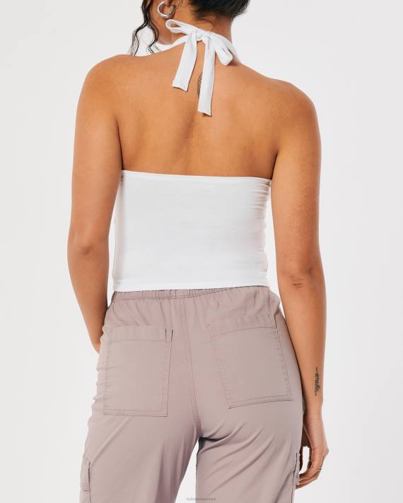 Hollister Kvinder v-hals grime top 2H8Z157 toppe hvid