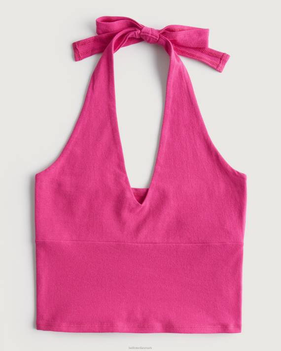 Hollister Kvinder v-hals grime top 2H8Z218 toppe lyserød