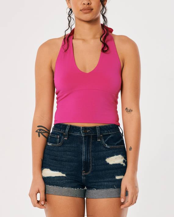 Hollister Kvinder v-hals grime top 2H8Z218 toppe lyserød