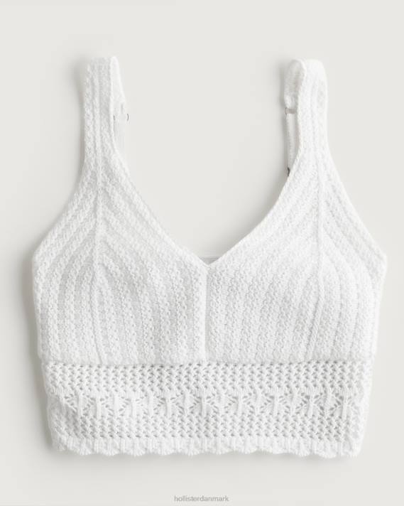 Hollister Kvinder hæklet v-hals bralette 2H8Z84 toppe hvid