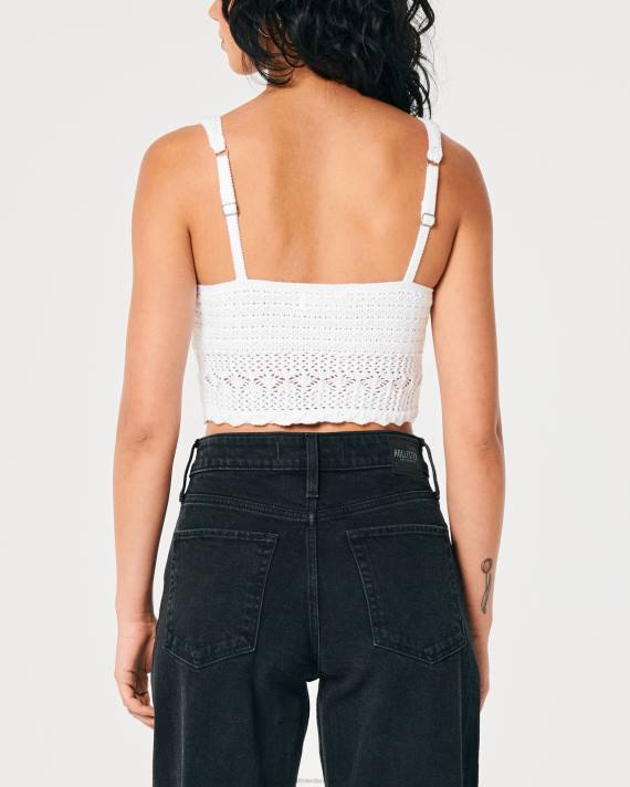 Hollister Kvinder hæklet v-hals bralette 2H8Z84 toppe hvid