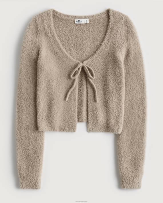 Hollister Kvinder hyggelig tie-front crop cardigan 2H8Z352 toppe lysebrun