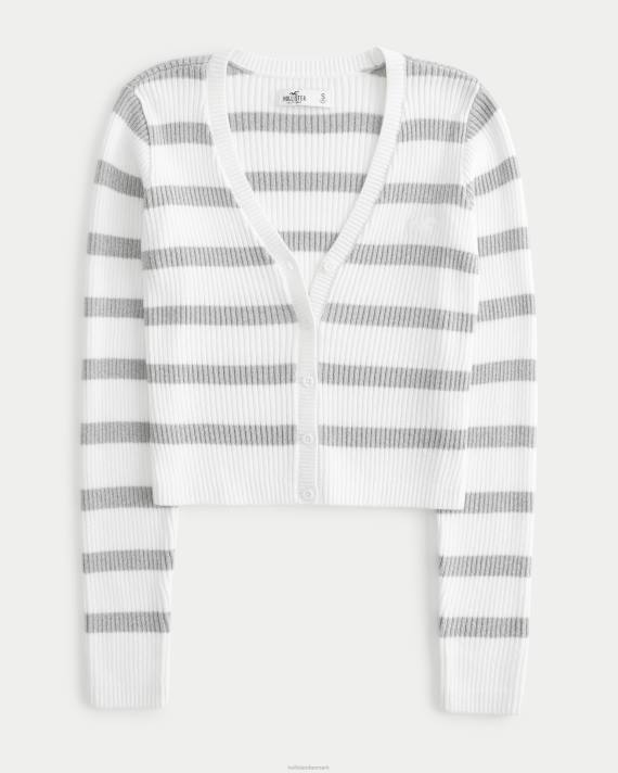 Hollister Kvinder stribet ikon cardigan 2H8Z360 toppe lys grå stribe