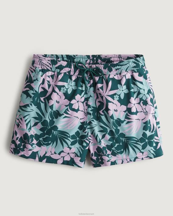 Hollister Mænd gilly hicks badebukser 5'' 2H8Z1398 bunde mørk blågrøn blomster