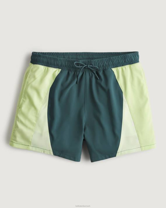Hollister Mænd gilly hicks badebukser 5'' 2H8Z1404 bunde mørk krikand og lime