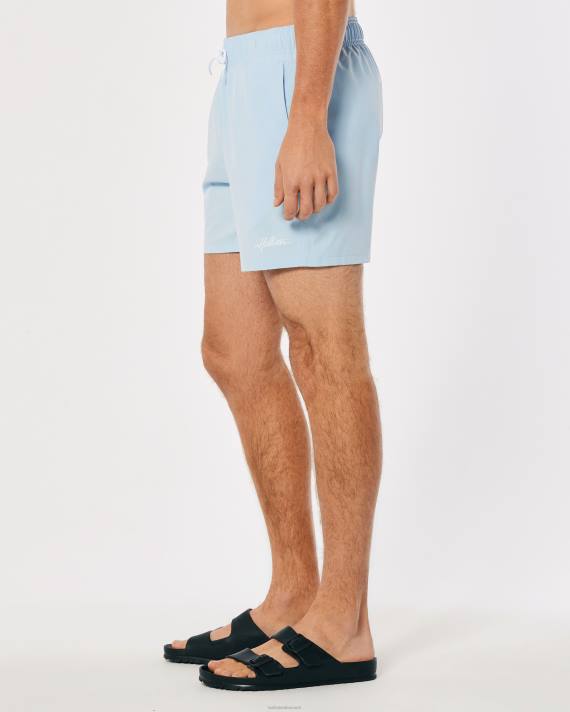 Hollister Mænd guard badebukser 5\'\' 2H8Z1109 bunde lyseblå