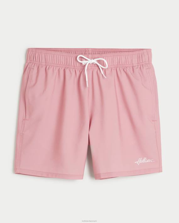 Hollister Mænd guard badebukser 5'' 2H8Z1116 bunde mørk pink