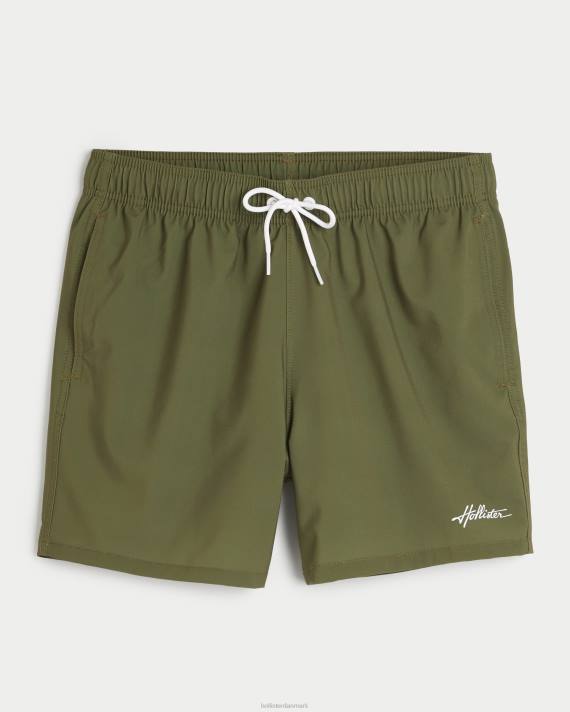 Hollister Mænd guard badebukser 5'' 2H8Z1123 bunde oliven