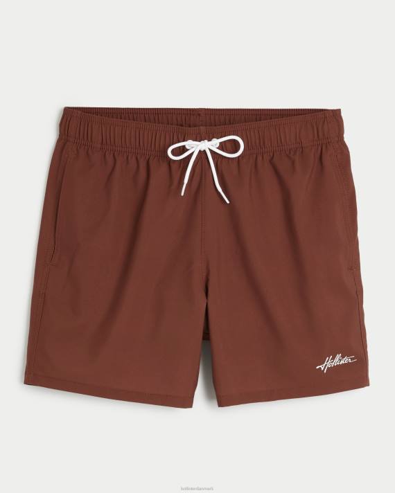 Hollister Mænd guard badebukser 5'' 2H8Z1127 bunde mørk bordeaux