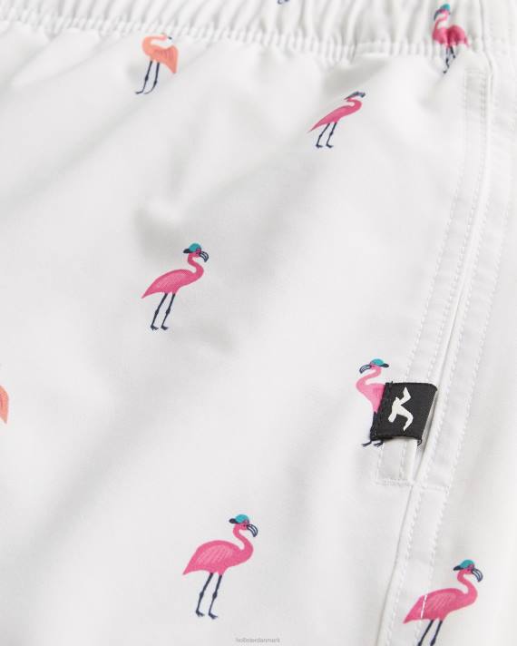 Hollister Mænd guard badebukser 7\'\' 2H8Z1400 bunde hvidt print