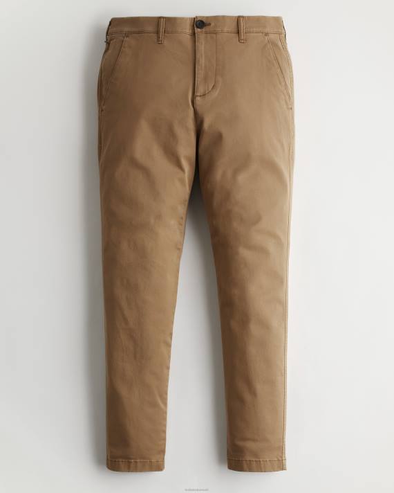 Hollister Mænd atletiske skinny chinobukser 2H8Z1190 bunde mørk kaki
