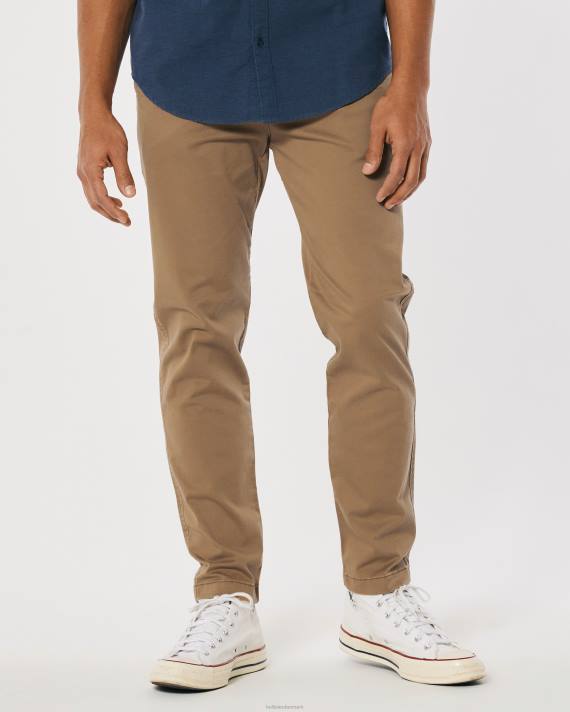 Hollister Mænd atletiske skinny chinobukser 2H8Z1190 bunde mørk kaki