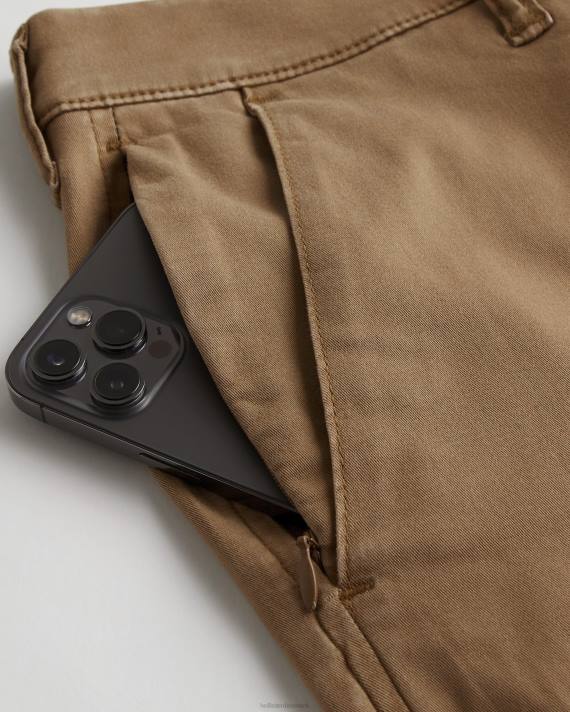 Hollister Mænd atletiske skinny chinobukser 2H8Z1190 bunde mørk kaki