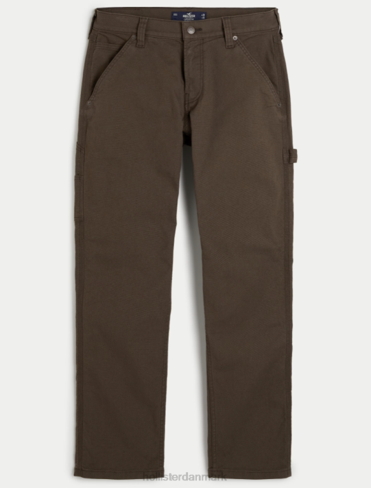 Hollister Mænd lige tømrerbukser 2H8Z1242 bunde mørkebrun