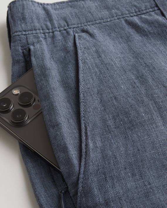 Hollister Mænd slanke pull-on bukser i hørblanding 2H8Z1378 bunde lyng flåde