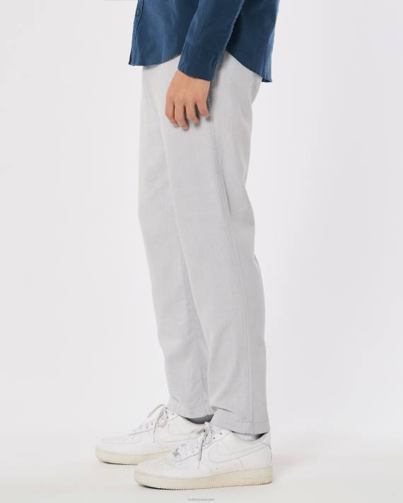Hollister Mænd slanke pull-on bukser i hørblanding 2H8Z1380 bunde lys gråmeleret
