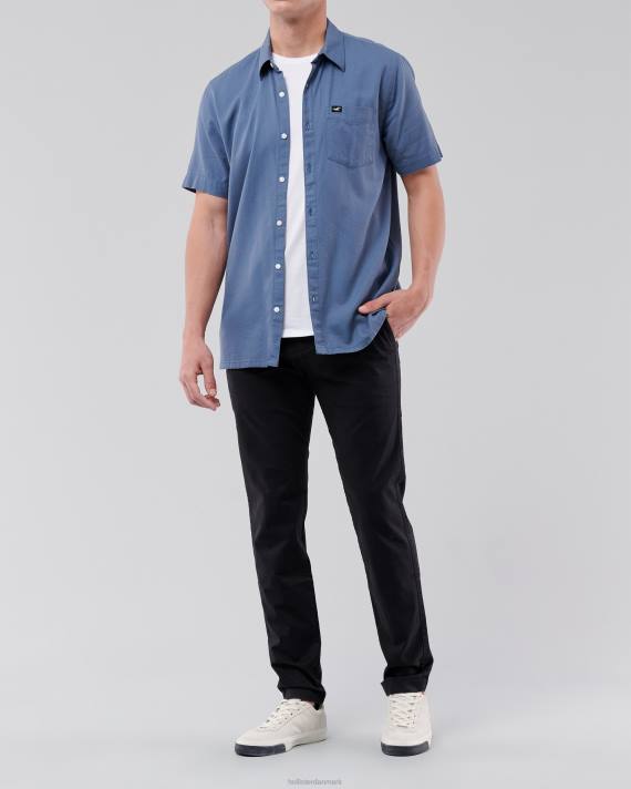 Hollister Mænd tynde chinobukser 2H8Z1155 bunde sort med sort knap