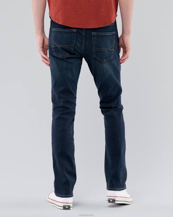 Hollister Mænd mørk vask slim straight jeans 2H8Z1129 bunde mørk vask