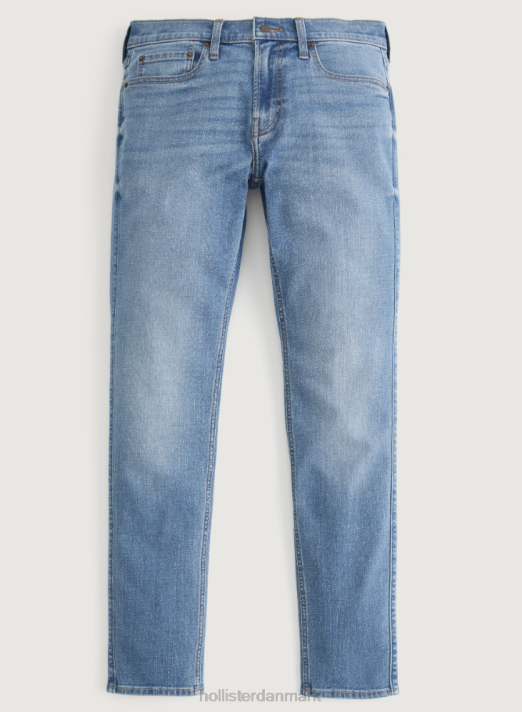 Hollister Mænd mellemvaskede skinny jeans 2H8Z1171 bunde medium vask