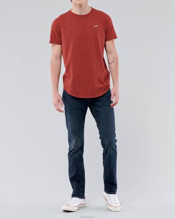 Hollister Mænd sorte no fade slim straight jeans 2H8Z1153 bunde ingen fade sort