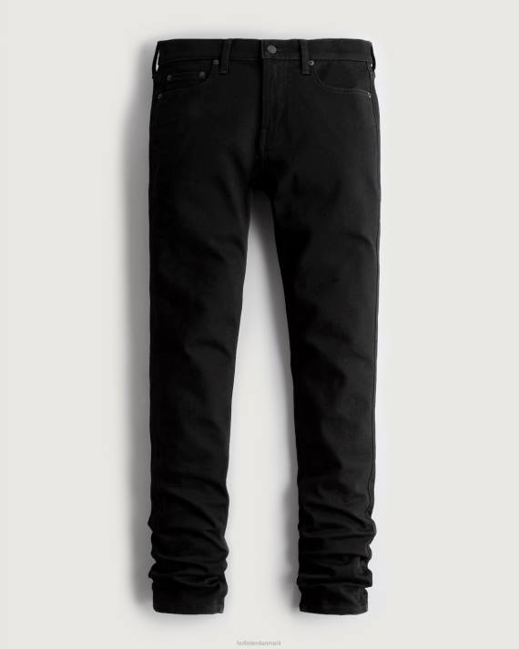 Hollister Mænd sorte no fade stablede skinny jeans 2H8Z1207 bunde sort ingen falme
