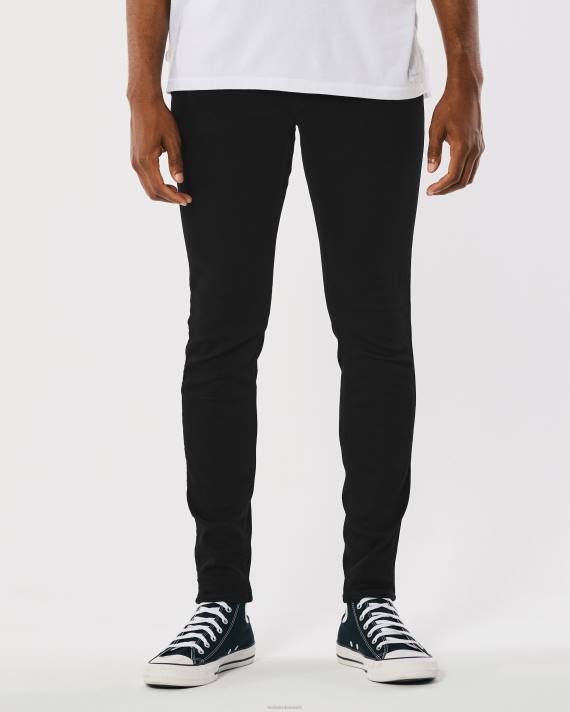 Hollister Mænd sorte no fade super skinny jeans 2H8Z1180 bunde ingen fade sort
