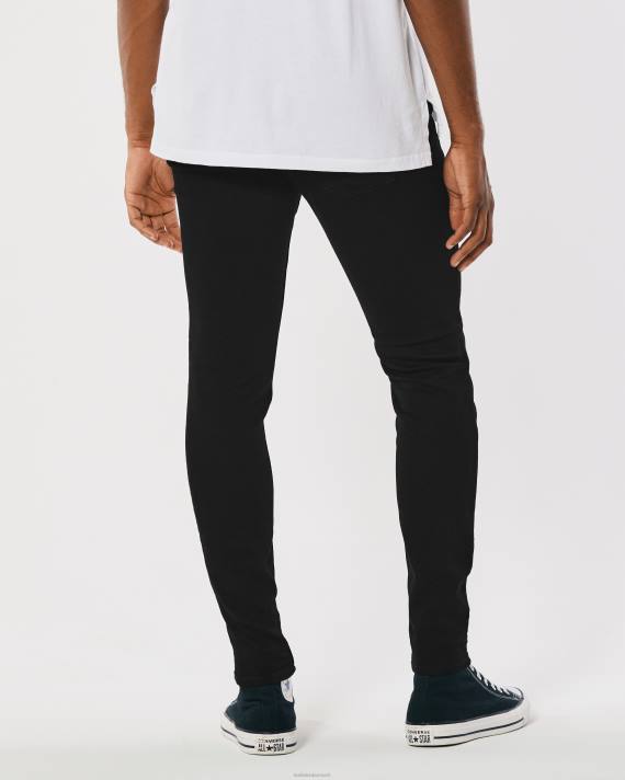 Hollister Mænd sorte no fade super skinny jeans 2H8Z1180 bunde ingen fade sort