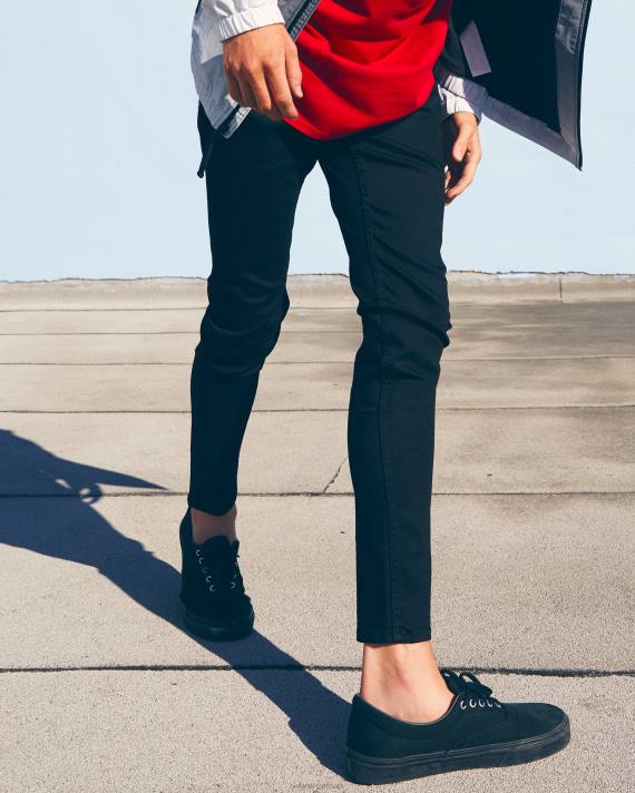 Hollister Mænd sorte no fade super skinny jeans 2H8Z1180 bunde ingen fade sort