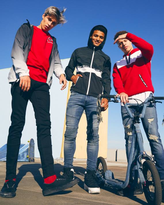 Hollister Mænd sorte no fade super skinny jeans 2H8Z1180 bunde ingen fade sort