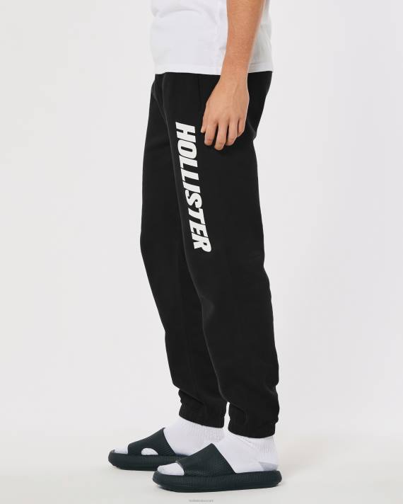 Hollister Mænd afslappet fleece logo grafisk jogger 2-pak 2H8Z1329 bunde hvid sort