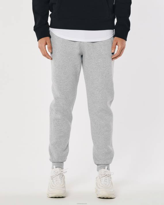 Hollister Mænd feel good fleece logo ikon joggere 2H8Z1388 bunde gråmeleret