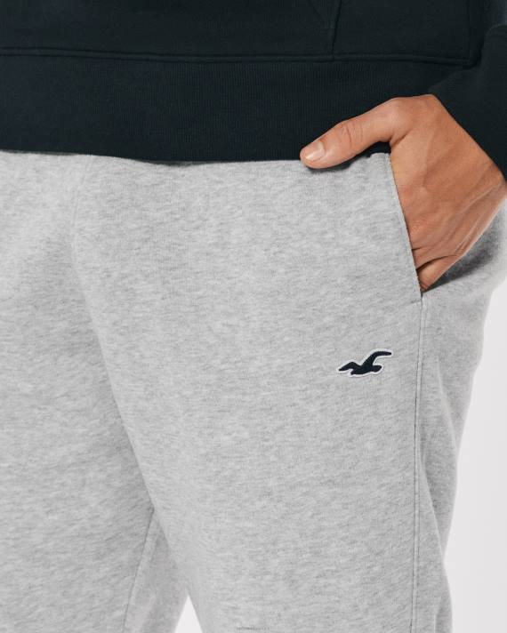 Hollister Mænd feel good fleece logo ikon joggere 2H8Z1388 bunde gråmeleret
