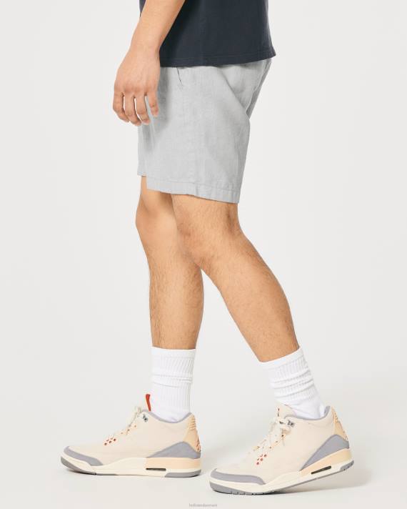Hollister Mænd joggershorts i hørblanding 7\'\' 2H8Z1106 bunde lysegrå